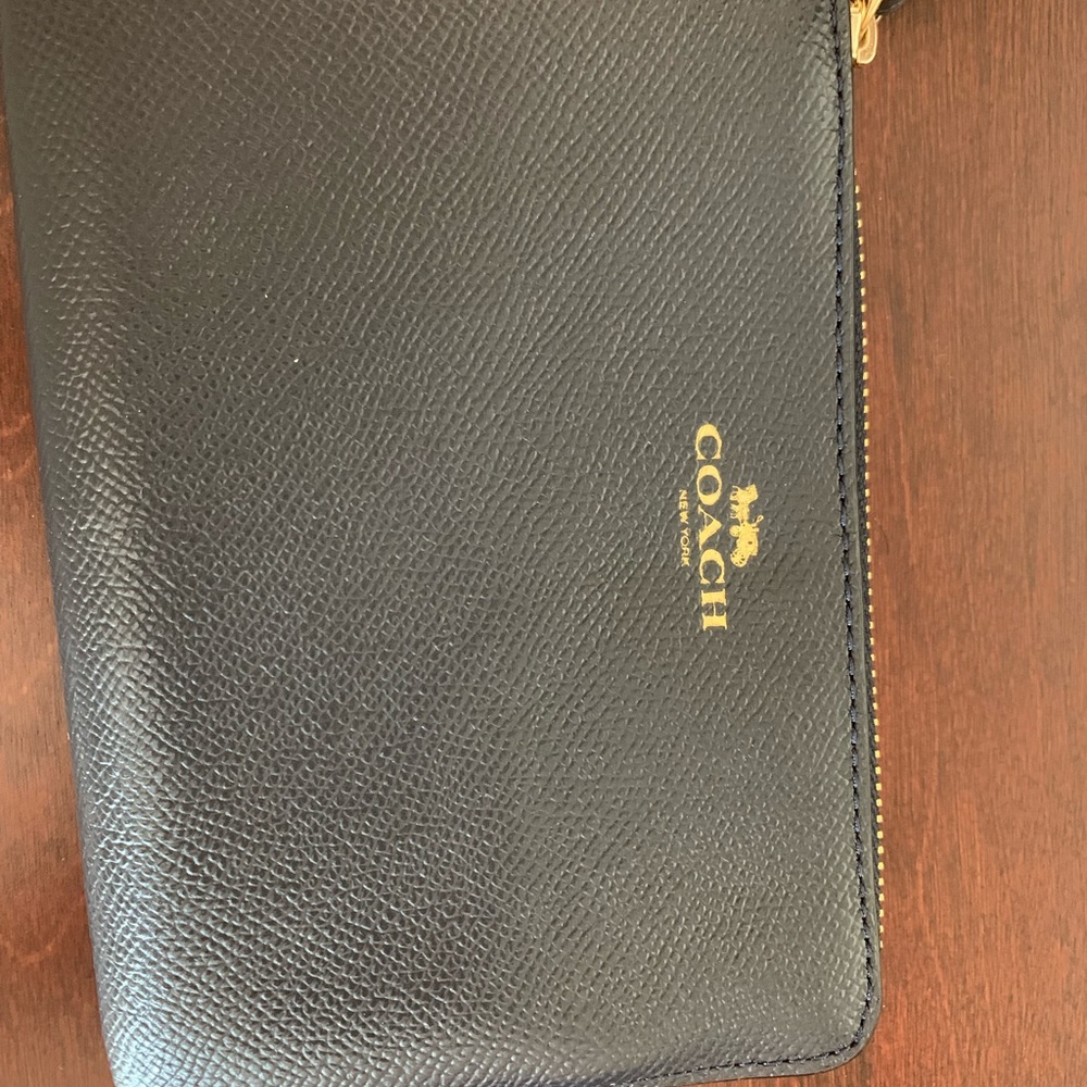 Coach wristlet navy blue